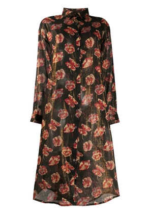 Mes Demoiselles sheer floral print dress - Black