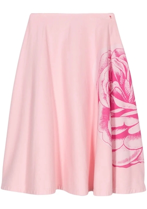 Marni floral-print cotton skirt - Pink