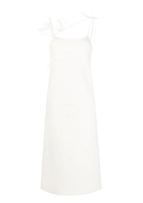 Jil Sander feather-trim slip dress - Neutrals