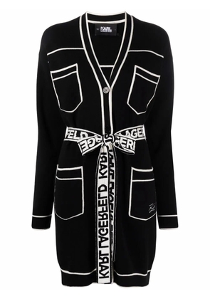 Karl Lagerfeld V-neck two-tone cardigan - Black