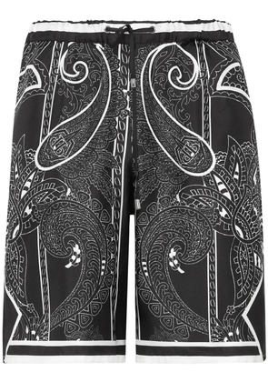 Philipp Plein paisley-print silk shorts - Black