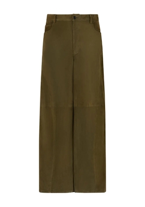 Marni leather wide-leg trousers - Green