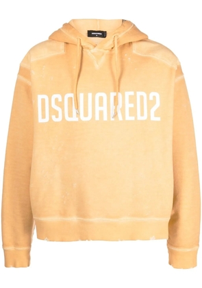 DSQUARED2 logo-print drawstring hoodie - Yellow