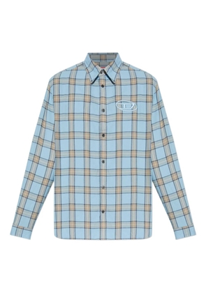 Diesel S-Simply-Ajfi embroidered checked shirt - Blue
