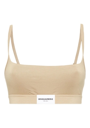 DSQUARED2 logo-patch bra - Neutrals