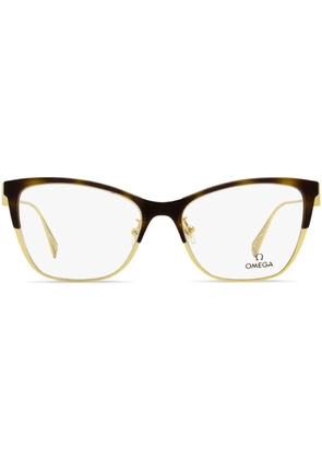 OMEGA EYEWEAR butterfly-frame glasses - Brown