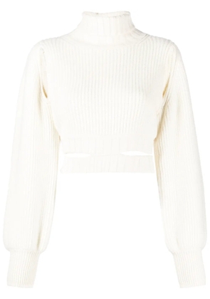 ANDREĀDAMO roll-neck cropped knit jumper - Neutrals