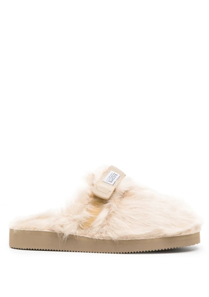 Suicoke Zavo 2-EU faux-fur slides - Neutrals