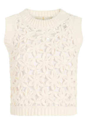 Marie Oliver Thea crochet top - White