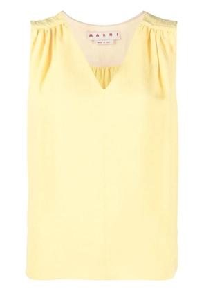 Marni jacquard ruched top - Yellow