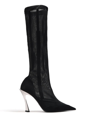 Mugler Fang 95mm mesh boots - Black