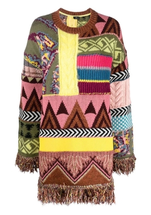 ETRO fringe-detail knitted dress - Green