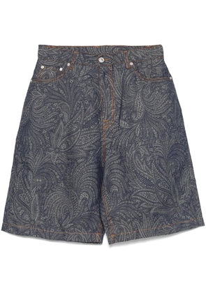 ETRO jacquard denim bermuda shorts - Blue