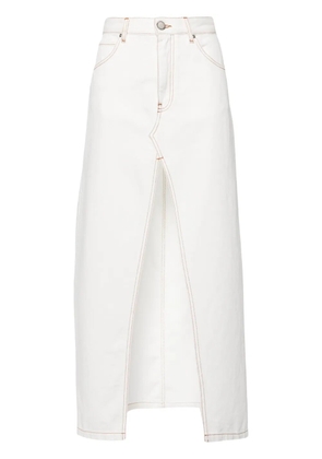 PINKO embroidered denim skirt - White