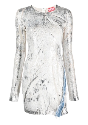 Diesel D-Hopply marble-washed minidress - White