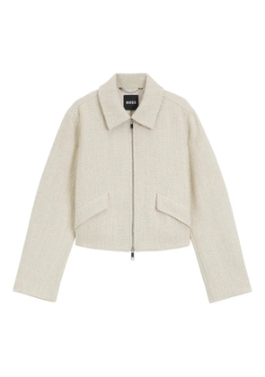 BOSS textured cropped jacket - Neutrals
