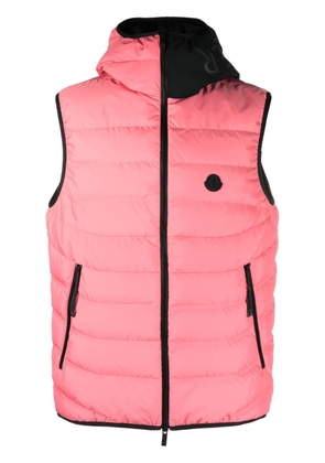 Moncler logo-patch puffer gilet - Pink