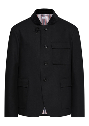 Thom Browne velvet-collared patch-pocket jacket - Black
