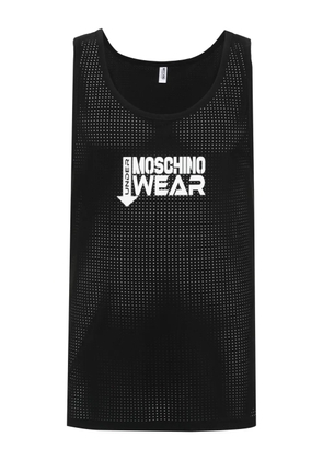 Moschino rubberised-logo tank top - Black