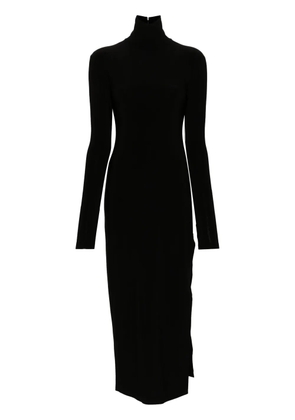 Norma Kamali side-slit stretch-jersey maxi dress - Black