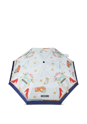 Moschino fashion-print umbrella - White