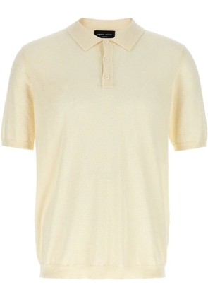 Roberto Collina textured short-sleeve polo shirt - White
