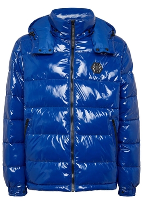 Philipp Plein Hexagon logo-plaque padded jacket - Blue