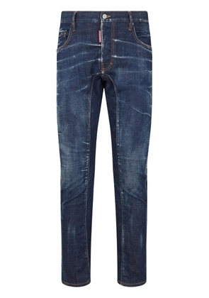 DSQUARED2 logo-appliqué straight-leg jeans - Blue