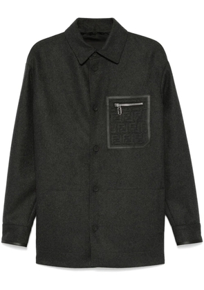 FENDI felted shirt jacket - Grey