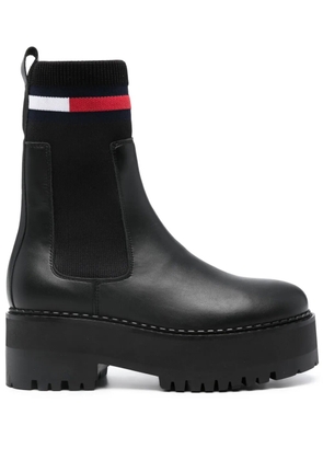 Tommy Jeans Flatform chelsea boots - Black