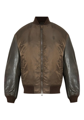 AllSaints Myler leather-sleeves jacket - Green