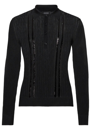 DSQUARED2 sequin-embellished polo shirt - Black