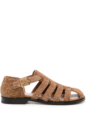 LOEWE Campo suede caged sandals - Brown