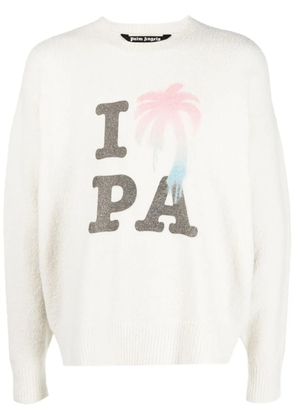 Palm Angels I Love PA knitted jumper - White