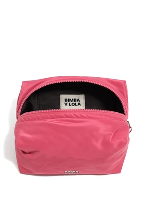 Bimba y Lola large logo-plaque make-up bag - Pink
