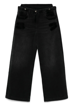 The Attico layered-waist jeans - Black