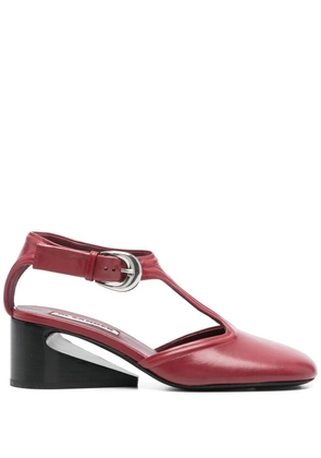 Jil Sander 50mm leather pumps - Red