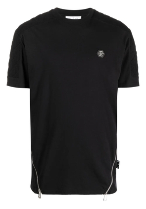 Philipp Plein zip-detailing cotton T-shirt - Black