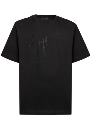 Giuseppe Zanotti LR-23 rhinestone-embellished logo T-shirt - Black