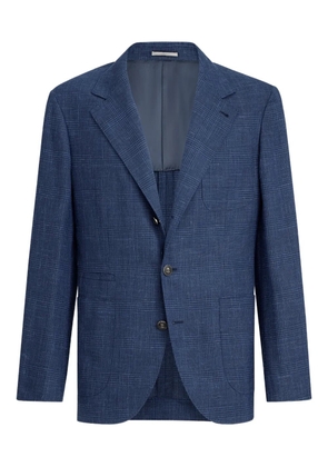Brunello Cucinelli Prince of Wales patch-pocket blazer - Blue