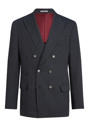 Brunello Cucinelli chevron double-breasted blazer - Grey