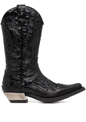 NEW ROCK 40mm leather boots - Black