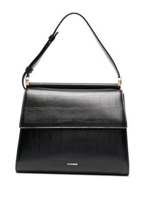 Jil Sander logo-print shoulder bag - Black