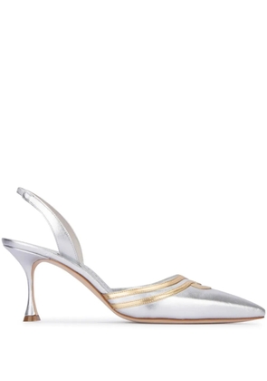 Manolo Blahnik 80mm leather pumps - Silver