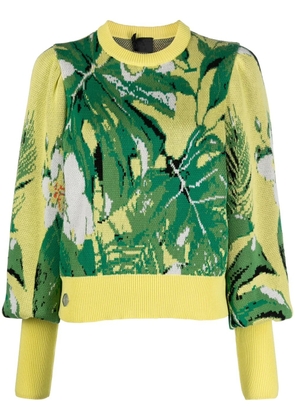 Philipp Plein Hawaii patterned-jacquard jumper - Yellow