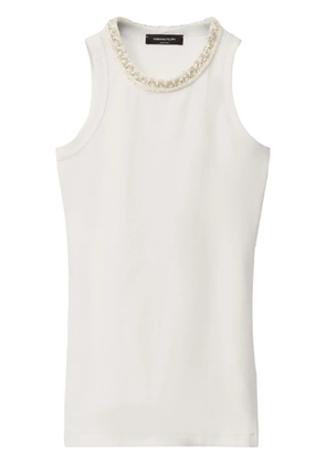 Fabiana Filippi embroidered-neck tank top - White