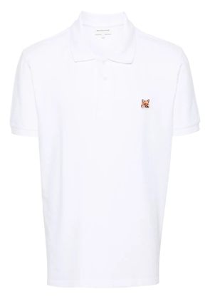 Maison Kitsuné Fox-patch piqué polo shirt - White