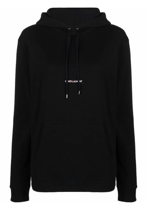 Saint Laurent logo print hoodie - Black