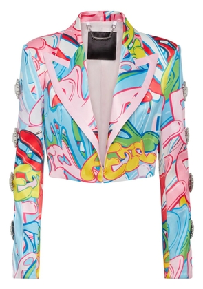 Philipp Plein Bombing Graffiti-print spencer jacket - Pink