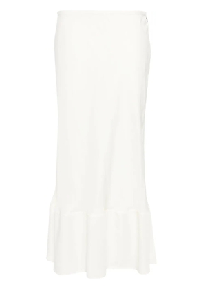 LEMAIRE semi-sheer A-line midi skirt - White